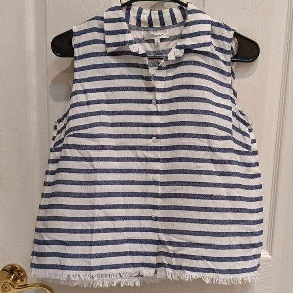 Madewell Sleeveless Striped Button Down Top XS - Picture 1 of 11